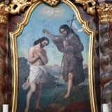 Darstellung der Taufe Jesu im Jordan am rechten Seitenaltar  (Auszug aus dem KirchenfÃ¼hrer, zusammengestellt von Siegfried Hanauer, Pfr. i. R.) und beim linken Seitenaltar findet man die ...