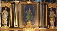 Immer wieder imposant: Der Hochaltar mit der Darstellung, der auf einem Drachen sitzenden Hl. Margareta.