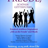 Einladung zur Musikalischen Lesung "Freude, schÃ¶ner GÃ¶tterfunke" in der Klosterkirche der Ursulinen in Straubing.
