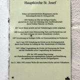 ... eine Tafel mit den Daten zur Falkenfelser Hauptkirche St. Joseph.