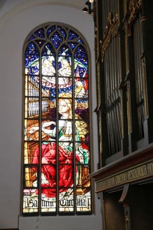 Darstellung der "Hl. Cäcilia" - Schutzpatronin der Kirchenmusiker - in der Basilika St. Jakob, Straubing